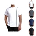thumbnail image 1 of Vented Chef Coat Men Summer Short Sleeve Chef Jacket Clothes Kitchen Work Uniform, 1 of 5