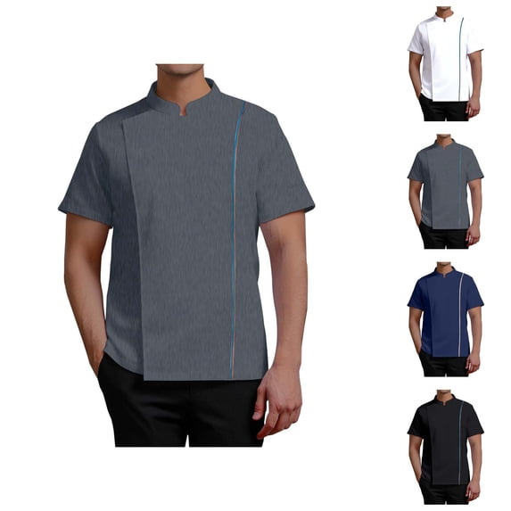 Vented Chef Coat Men Summer Short Sleeve Chef Jacket Clothes Kitchen Work Uniform