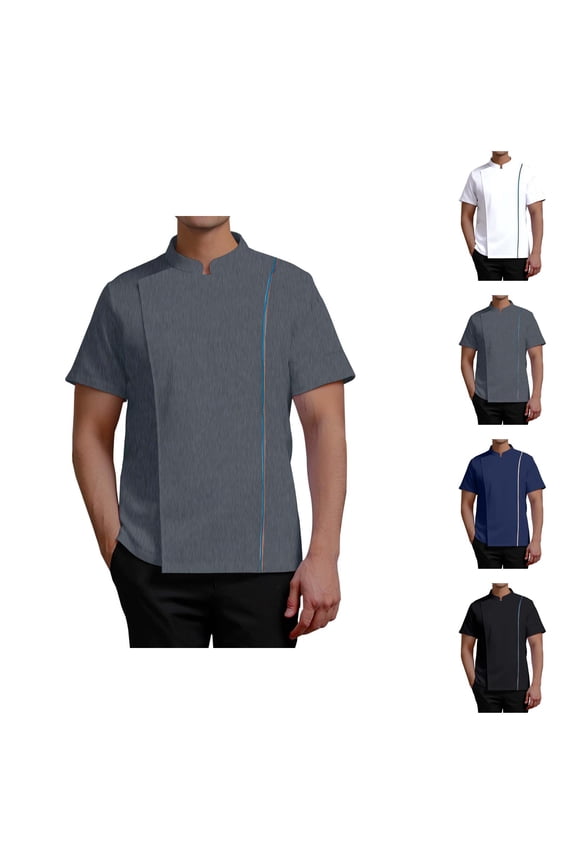 Vented Chef Coat Men Summer Short Sleeve Chef Jacket Clothes Kitchen Work Uniform