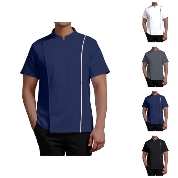 Vented Chef Coat Men Summer Short Sleeve Chef Jacket Clothes Kitchen Work Uniform