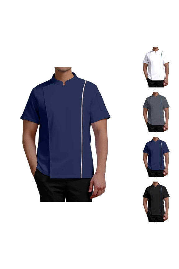 Vented Chef Coat Men Summer Short Sleeve Chef Jacket Clothes Kitchen Work Uniform