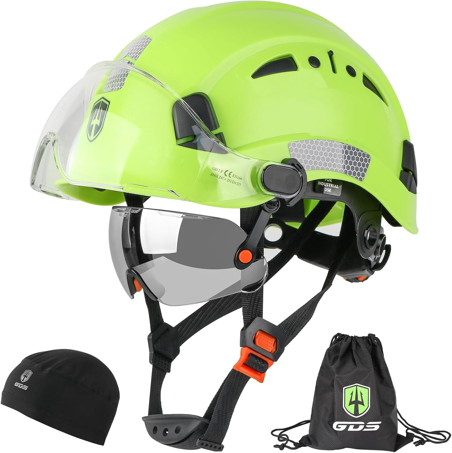 Vented Construction Helmet With Tinted & Clear Visor Safety Hard Hat Cascos De Construccion Abs Work Hardhats For Men