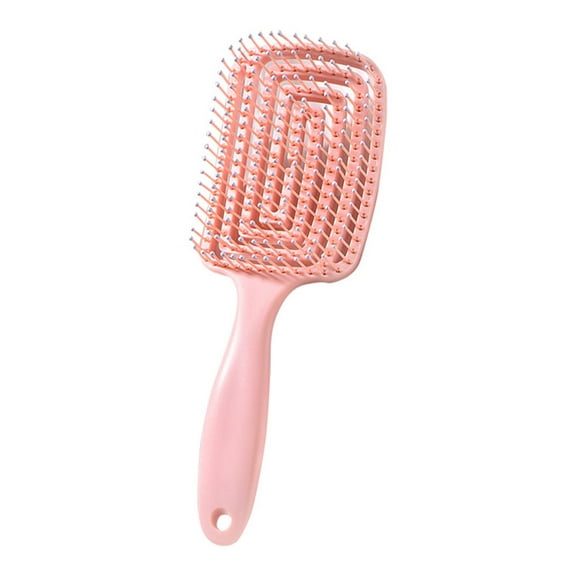 Vented Detangler Brush for Wet & Dry Hair Soft Elastic Massage Comb No Tangle Hair Brush - pink