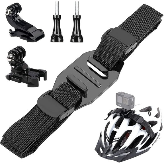 Vented Helmet Strap Mount, Adjustable Bike Helmet Strap Head Belt Holder Compatible with Insta360 One X2 X R, Gopro Hero Series, DJI OSMO Action Camera