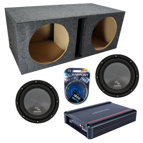 Vented Loaded Dual Enclosure w/ HA-R124 12" Sub, 750W Amplifier & 4GA Amp Kit