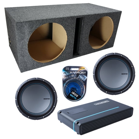 Vented Loaded Dual Enclosure w/ MB1224 12" Sub, 1000W Amplifier & 4GA Amp Kit