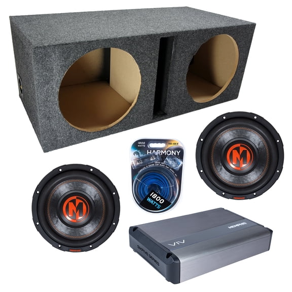 Vented Loaded Dual Enclosure w/ MJP1222 12" Sub, 1500W Amplifier & 4GA Amp Kit