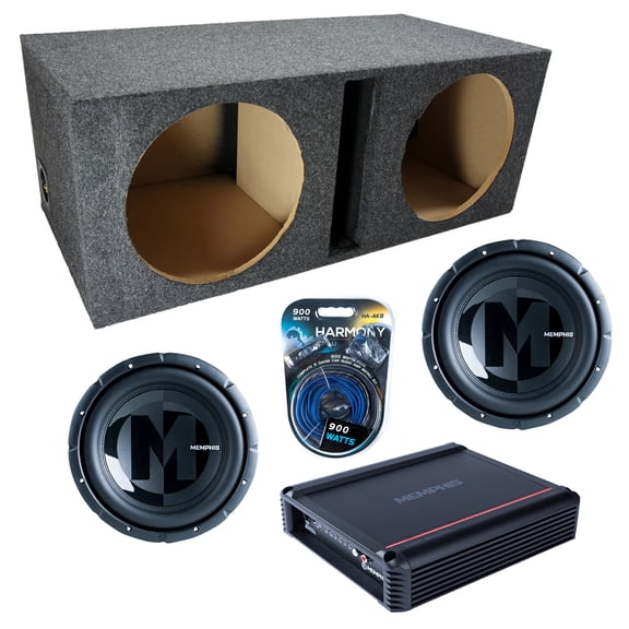 Vented Loaded Dual Enclosure w/ PRX1224 12" Sub, 500W Amplifier & 8GA Amp Kit