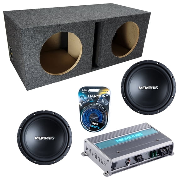 Vented Loaded Dual Enclosure w/ SRX1044 10" Sub, 600W Amplifier & 8GA Amp Kit