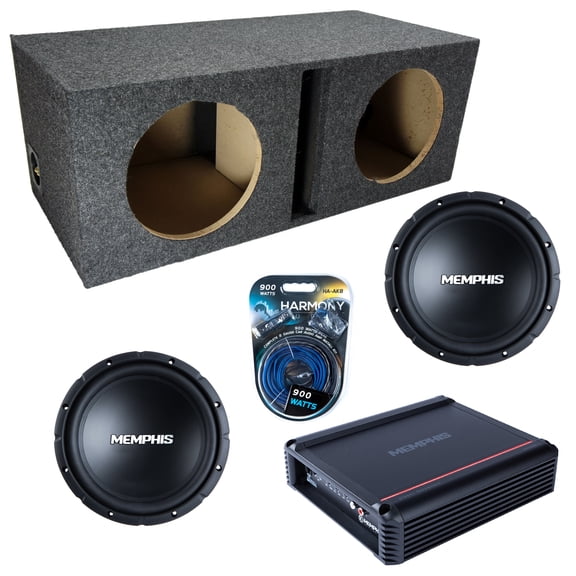 Vented Loaded Dual Enclosure w/ SRX1044 10" Sub, 500W Amplifier & 8GA Amp Kit