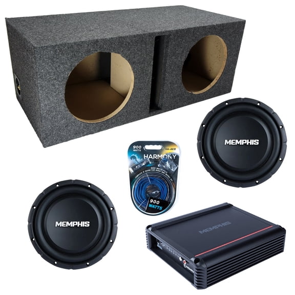 Vented Loaded Dual Enclosure w/ SRXS1040 10" Sub, 500W Amplifier & 8GA Amp Kit