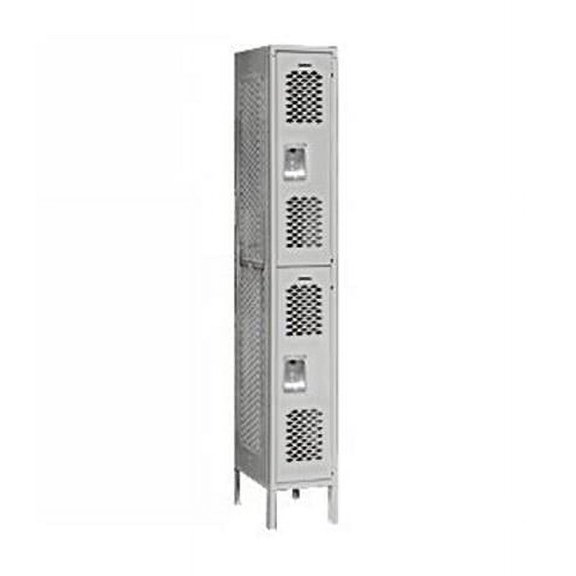Vented Metal Locker - Double Tier-1 Wide-Gray-Assembled