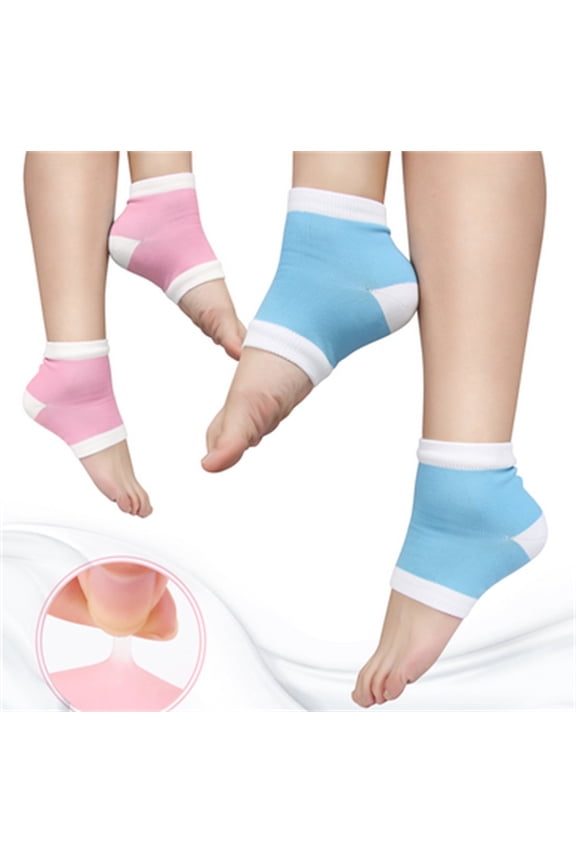 Vented Moisturizing Socks Lotion Gel for Dry Cracked Heels, Spa Gel Socks Humectant Moisturizer Heel Balm Foot Treatment Care Heel Softener Compression 2 Pairs
