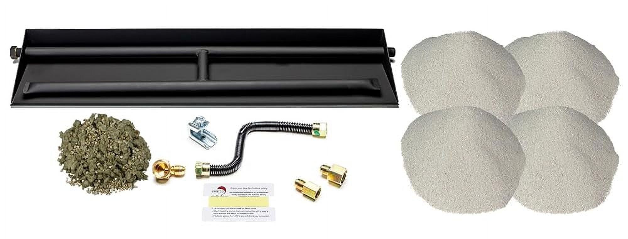 Vented NG Gas Log Fireplace HeavyDuty Dual Row Gas Burner With Deluxe