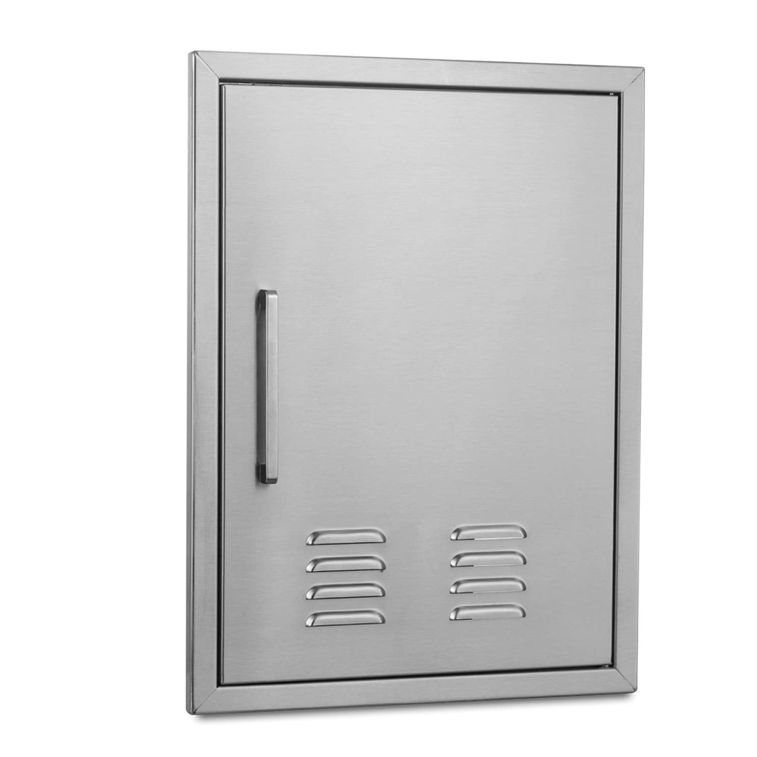 Vented Outdoor Kitchen Doors-17 W x 23" H- Stainless Steel BBQ Single Access Door w/Right Swing,Flush Mount for Outdoor Kitchen and BBQ Island