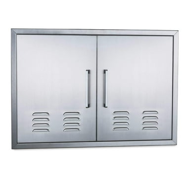 Vented Outdoor Kitchen Doors-30 W x 21" H - Stainless Steel BBQ Double Access Door,Flush Mount for Outdoor Kitchen and BBQ Islan
