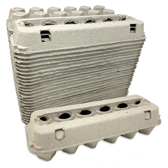 Vented Paper Pulp Egg Cartons Holds 1 Dozen Chicken Eggs (24 Pack)