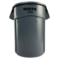Vented Round Brute Container, 44 gal, Plastic, Gray | Bundle of 2