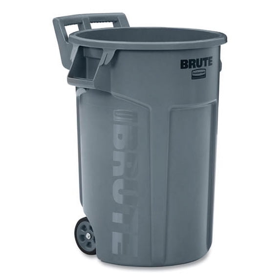 Vented Wheeled Brute Container, 44 Gal, Plastic, Gray | Bundle of 10 Each