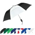 thumbnail image 1 of The Vented Windproof 42" Compact Small Automatic Open Folding Travel Umbrella for Rain, Wind & Sun, Strong Durable Lightweight Stick Umbrella for Men and Women, Black/White, 1 of 4