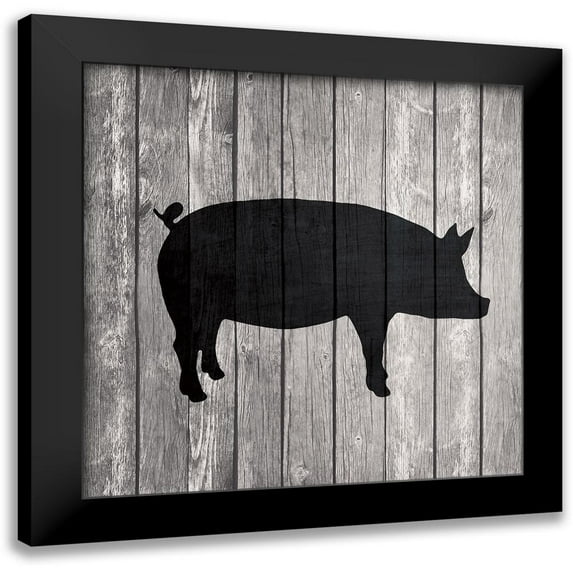 Venter, Tandi 12x12 Black Modern Framed Museum Art Print Titled - Barn Pig