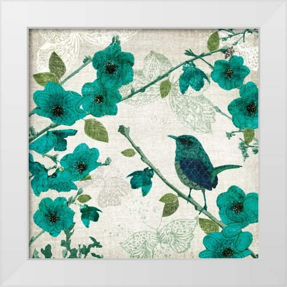Venter, Tandi 12x12 White Modern Wood Framed Museum Art Print Titled - Birds and Butterflies I