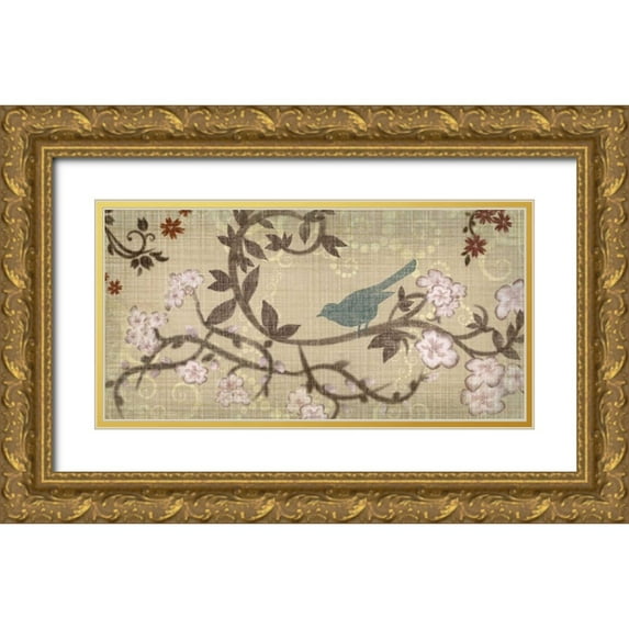 Venter, Tandi 14x9 Gold Ornate Wood Framed with Double Matting Museum Art Print Titled - Songbird I