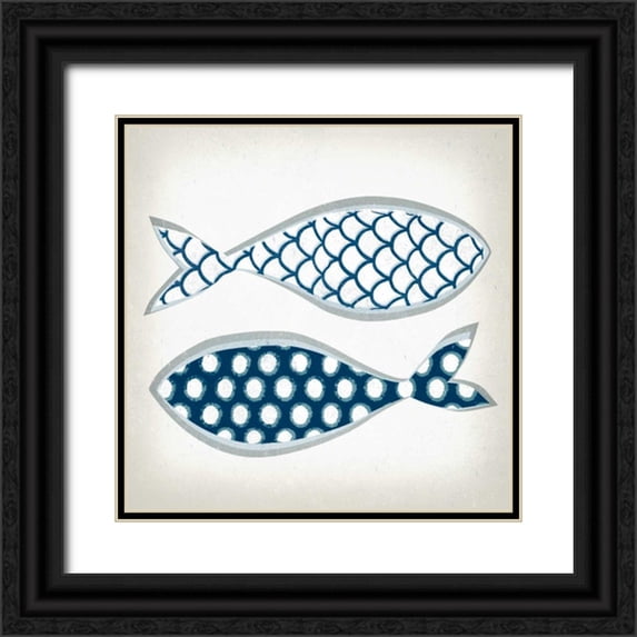 Venter, Tandi 26x26 Black Ornate Wood Framed with Double Matting Museum Art Print Titled - Fish Patterns II