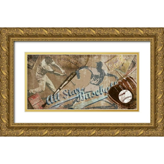 Venter, Tandi 32x18 Gold Ornate Wood Framed with Double Matting Museum Art Print Titled - Home Run