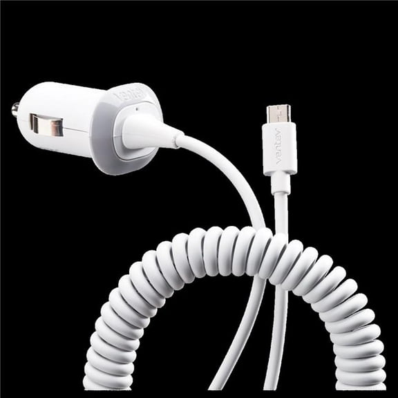 Ventev DP121CMCRFW18VNV 10W Dash 121C Car Charger for Micro USB Devices - White