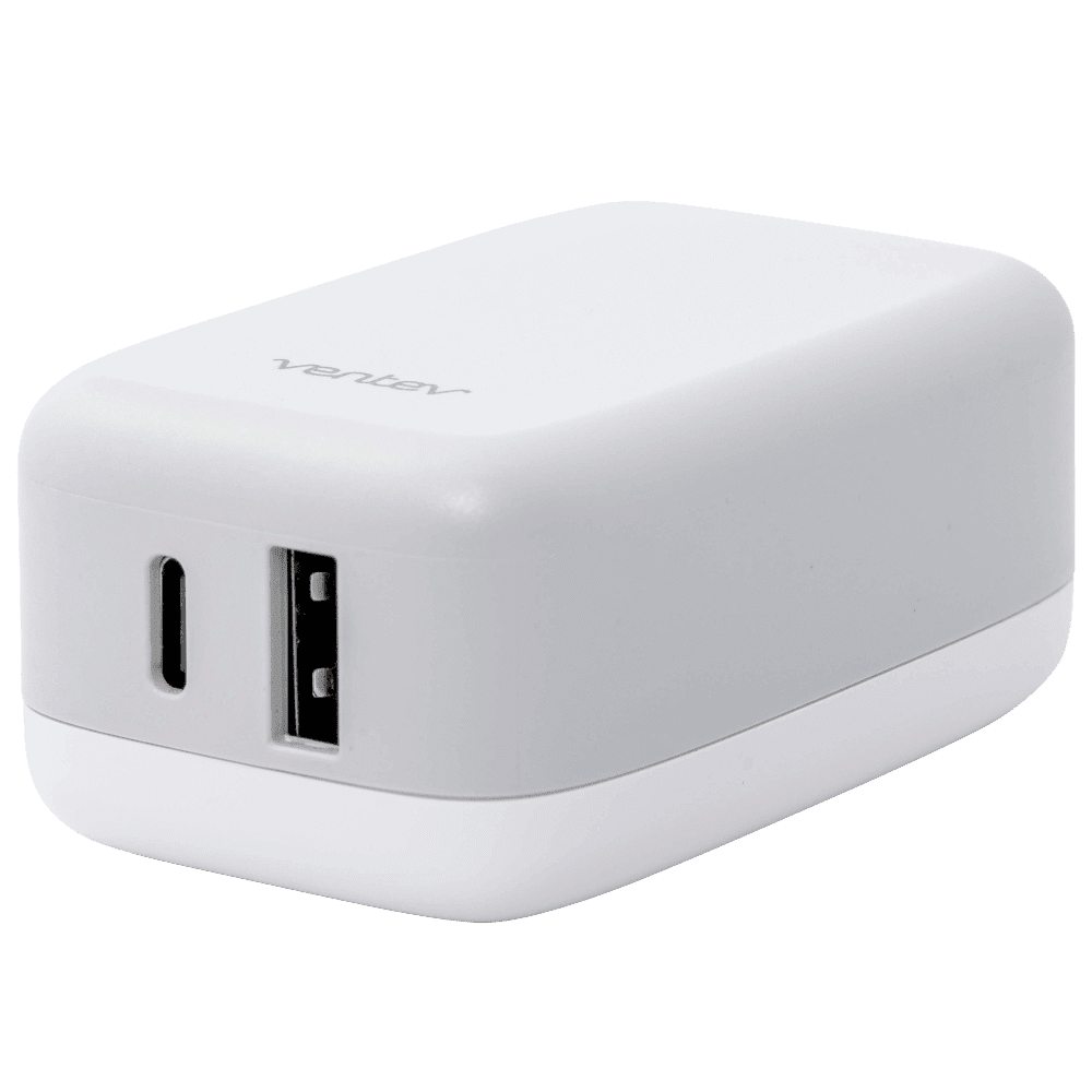 Ventev 27W Dual USB C and USB A Wall Charger White