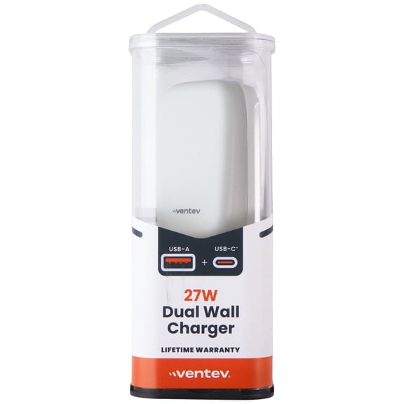 Ventev 27W USB-A/USB-C Dual Port Wall Charger - Gray