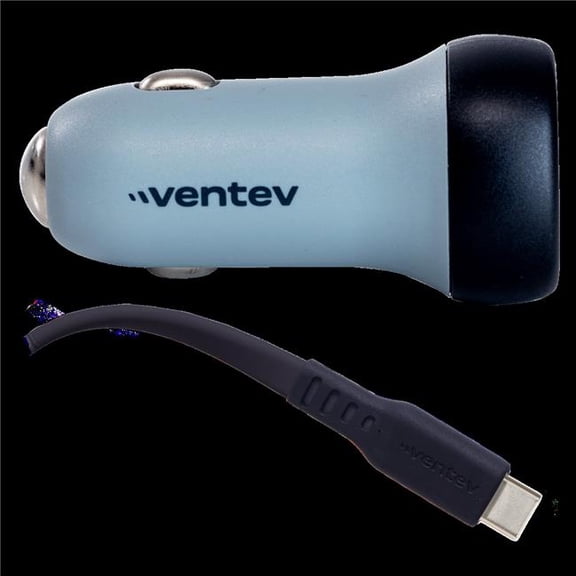 Ventev CC30-CCBX266563 30W Ultrafast USB C Universal Car Charger & USB C to USB C Cable - Dark Gray