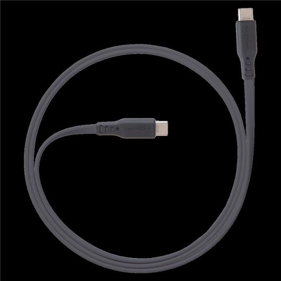 Ventev FC6-GRYBX-266514 6 ft. Flat USB C to USB C High Speed Tangle-Free Cable - Gray