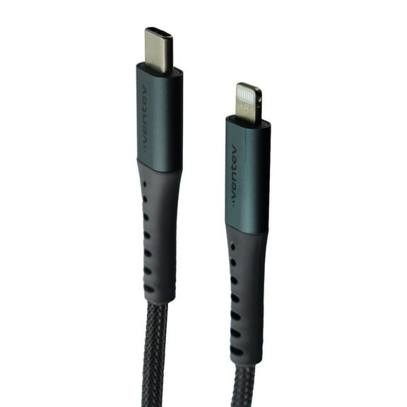 Ventev ChargeSync (4ft) Alloy USB-C to Lightning 8-Pin Cable for iPhones - Steel