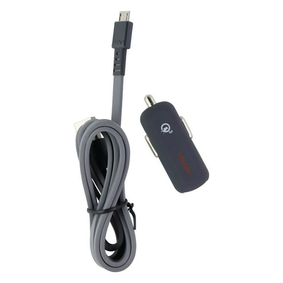 Ventev Dashport Rq1300 Mini Qc 3.0 Car Adapter W/ (3.3ft) Micro-Usb Cable Gray