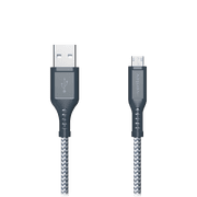 Ventev BC6-GRY262896 6 ft. High Speed USB A to Micro USB Braided Cable with 2x The Copper for Faster Charging - Gray