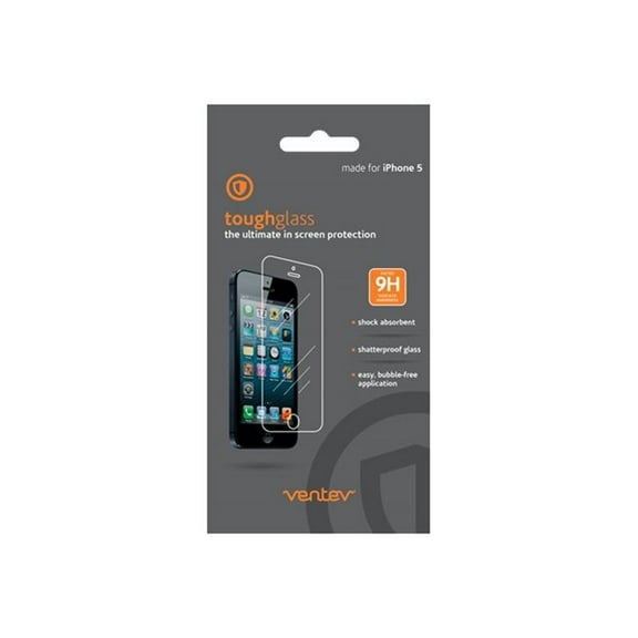 Ventev Tough Glass Tempered Glass Screen Protector for iPhone 5/5S/5C - Clear