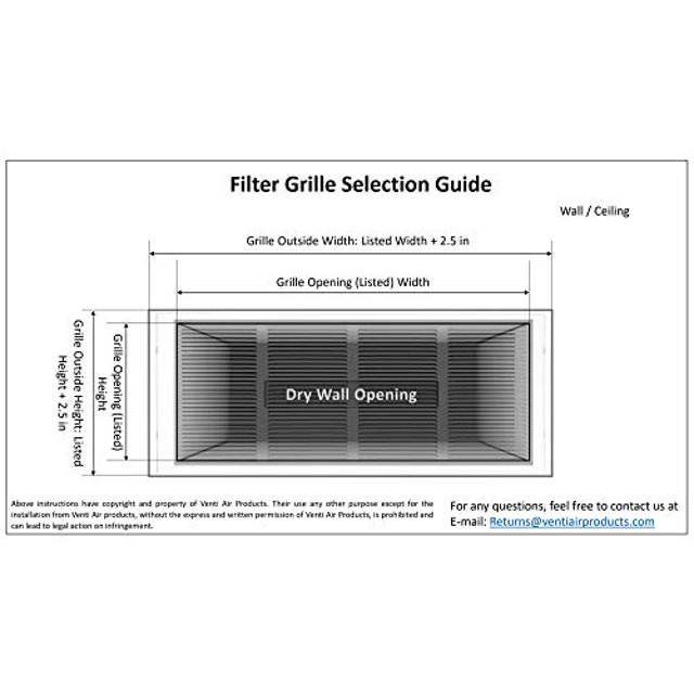 Venti Air 20" X 30" Steel Return Air Filter Grille Removable Face