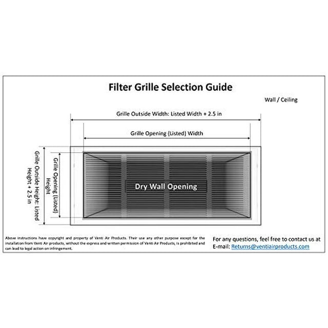 Venti Air 24" X 12" Steel Return Air Filter Grille Removable Face