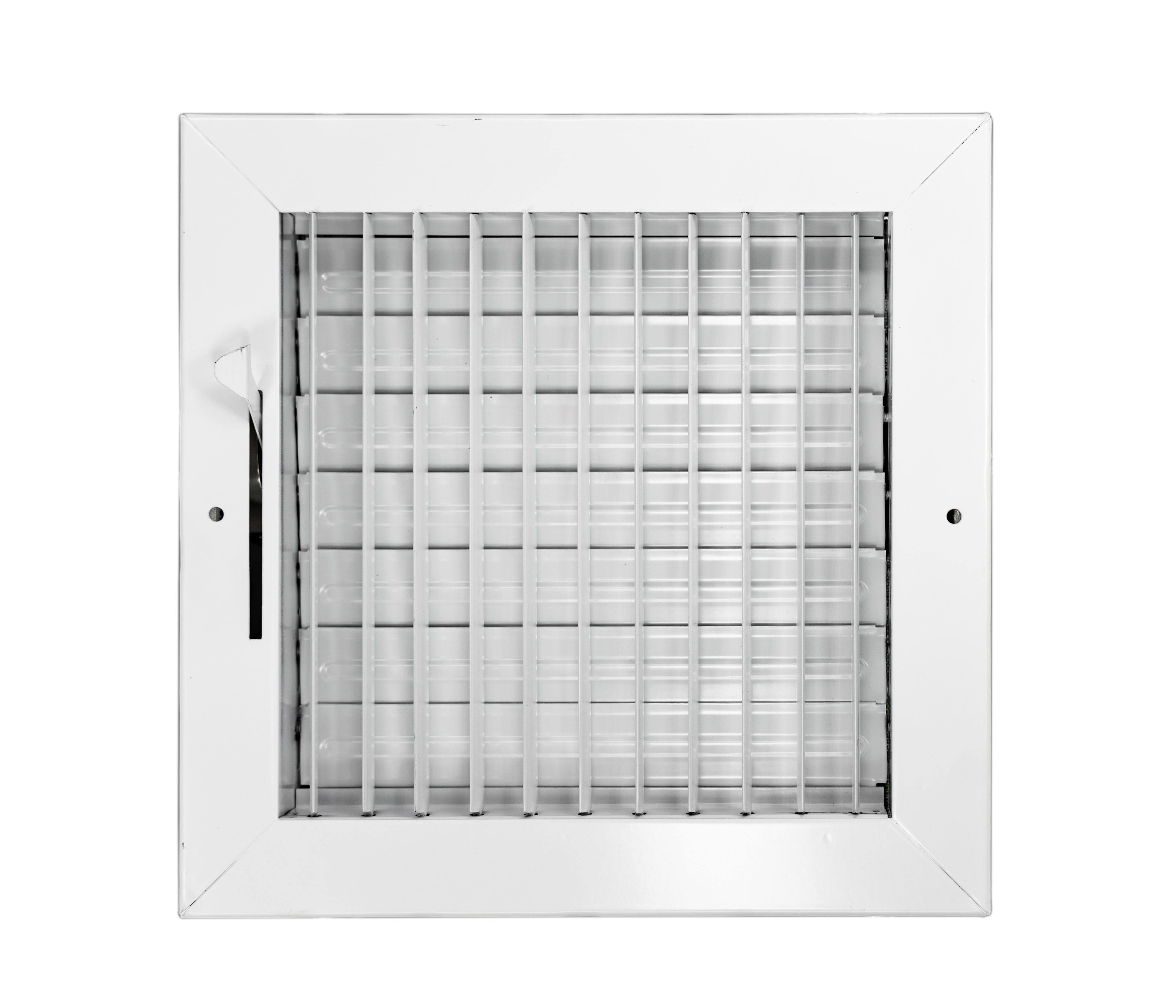 6 in x 6 in Adjustable White Metal Air Register