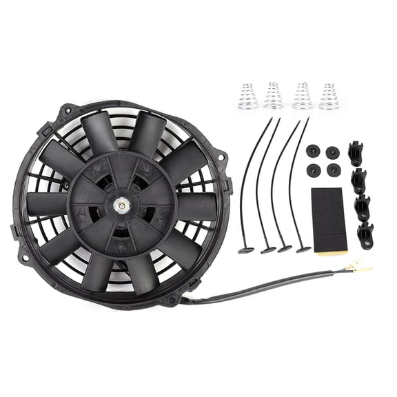 Ventilador de refrigeración del radiador, ventilador de refrigeración del radiador eléctrico delgado de 7 pulgadas Thermo 12V Universal con kit de montaje apto para Quad Dirt Bike ATV Buggy