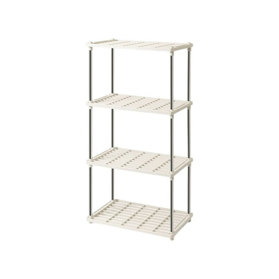 Ventilated 4-Tier Light Duty Storage Shelf Organizer for Home, Garage, or Basement in Gray