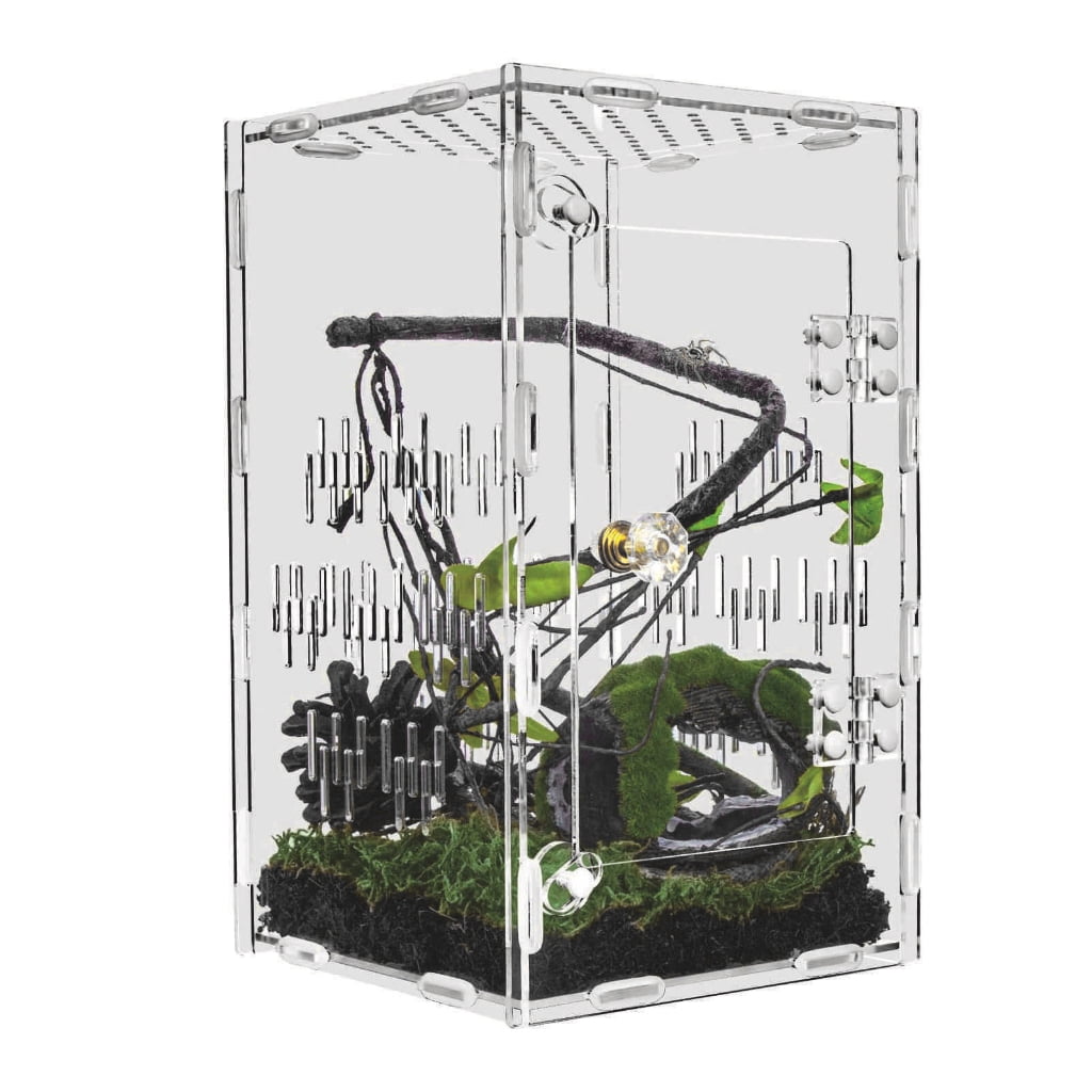 Ventilated Acrylic Habitat Box with Clear Observation Easy Assembly Reptiles Terrariums for Jumping Spiders Snake Geckoe