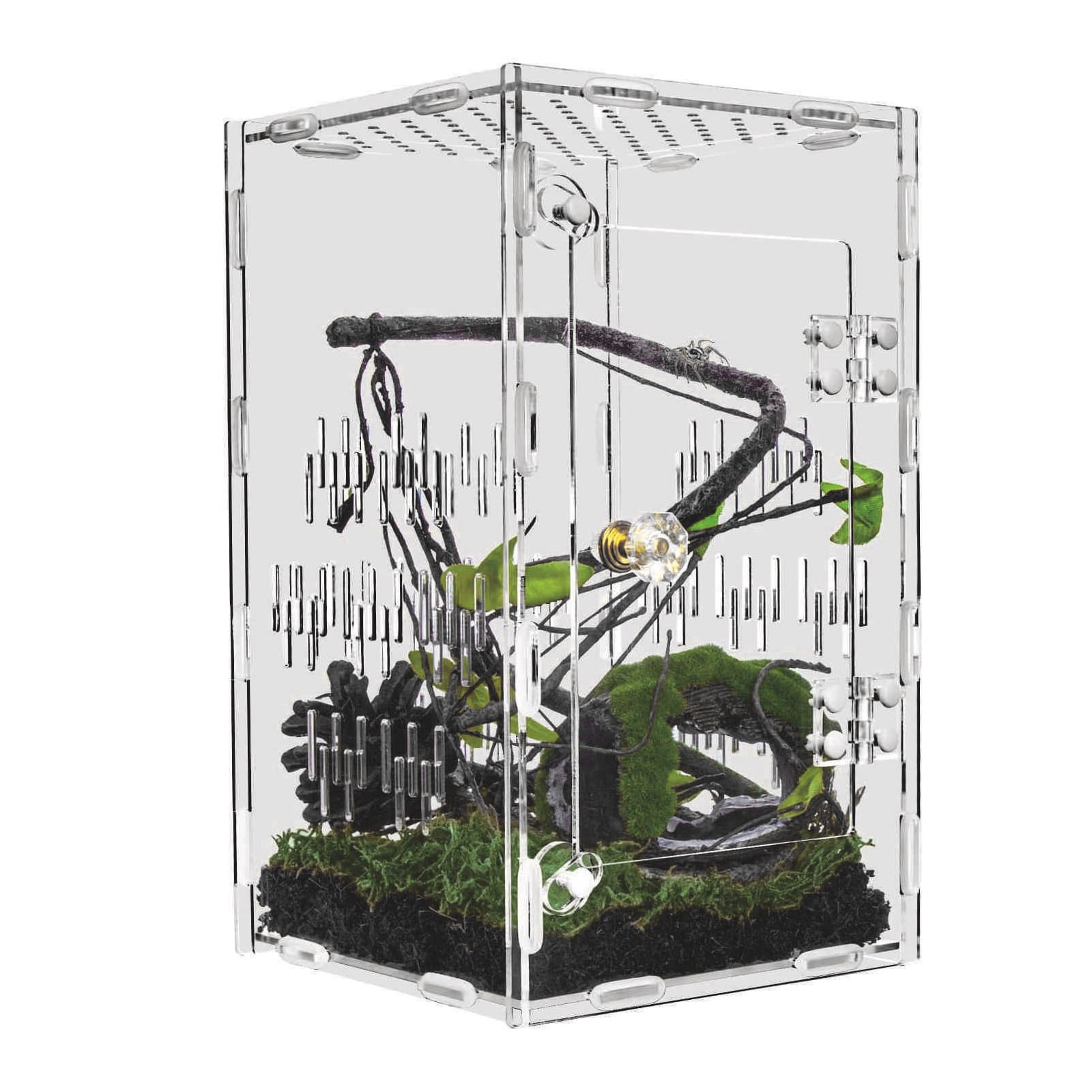 Acrylic Reptiles Enclosure House with Impacts Resistant Full Visual and AirflowS for Health Pet Habitats Terrariums