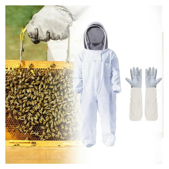 Ventilated Beekeeping Suit with Gloves Full Protective for Apiarist Farmhouse Backyard Beginners ,Comfortable and Sturdy