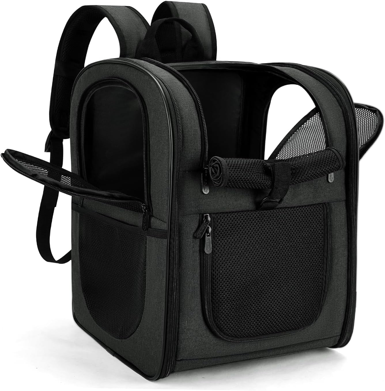 Dog & Cat Carrier Backpack for 4-18lb Pets - Ventilated Safe Design with Padded Back Support, Breathable Mesh Pet Backpack for Hiking, Travel, Outdoor (Black).Product promotion event