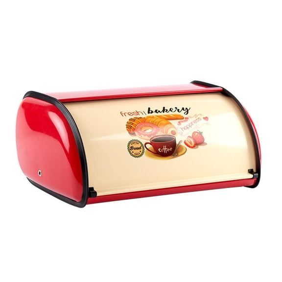 Ventilated Bread Bin with Lid Metal Construction Modern Kitchen Storage Solution Storage Container for Counter
