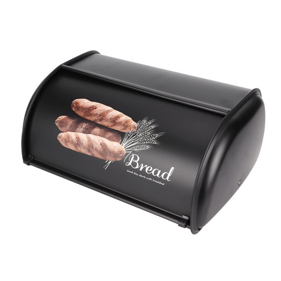 Ventilated Bread Bin with Lid Metal Construction Modern Kitchen Storage Solution Storage Container for Counter