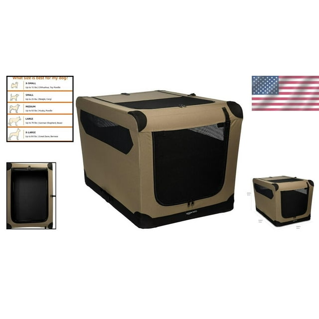 Ventilated Dog Travel Crate for Large Breeds Quick Setup, Dual Doors